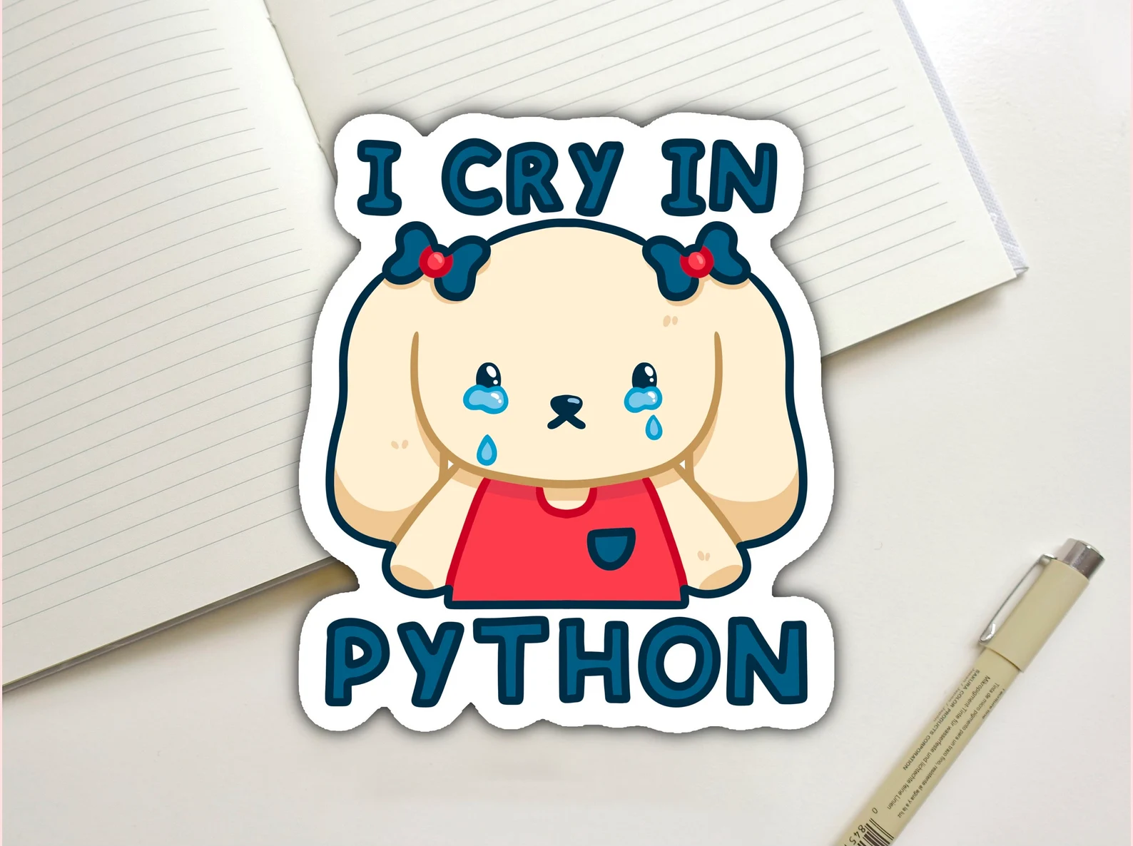 I Cry in Python Sticker